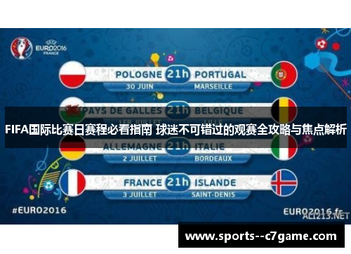 FIFA国际比赛日赛程必看指南 球迷不可错过的观赛全攻略与焦点解析