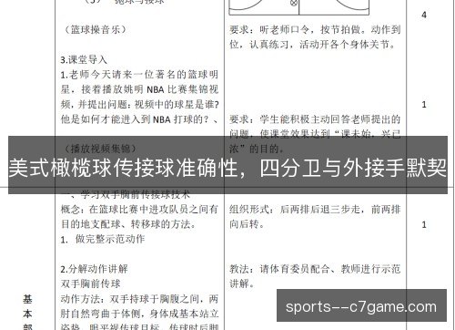 美式橄榄球传接球准确性，四分卫与外接手默契